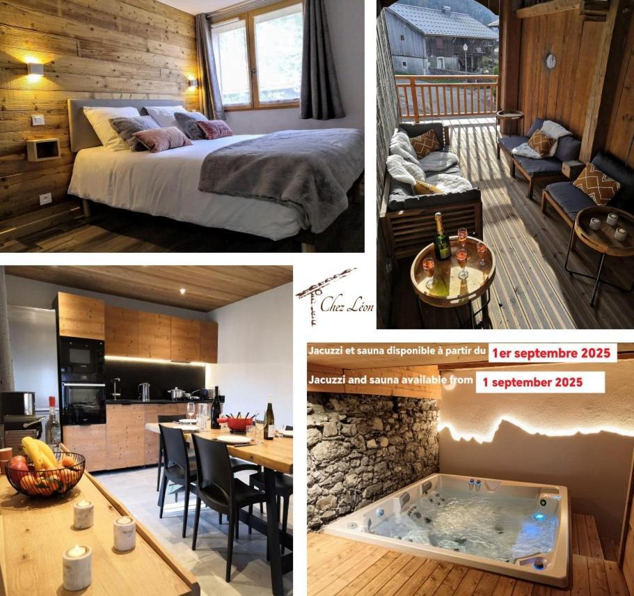 Chez Leon, Jacuzzi Et Sauna Des Le 1Er Septembre 2025 Samoëns Exterior foto